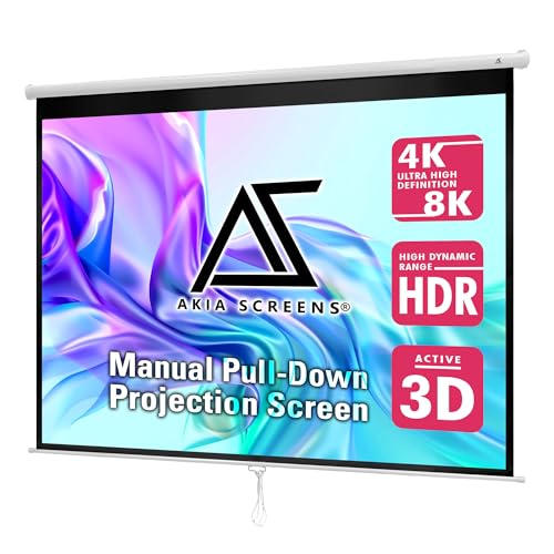 Akia Screens 100-Inch Manual Pull-Down Projector Screen AK-M100V1