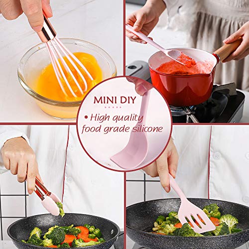 Collfa 8.2 in Mini Kitchen Utensil Set Food-Grade Silicone Cooking Tools, 5-Piece Set