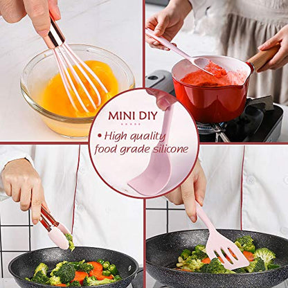 Collfa 8.2 in Mini Kitchen Utensil Set Food-Grade Silicone Cooking Tools, 5-Piece Set