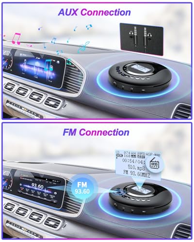Arafuna 5.5" CD-521 Bluetooth CD Player with FM Transmitter and Anti-Skip Protection