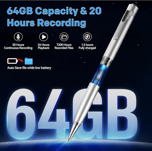 Sanova 64GB Voice Recorder USB Digital Audio Capture Device
