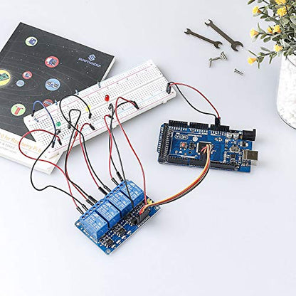 SunFounder 4-Channel Relay Module 5V DC PCB Mounting