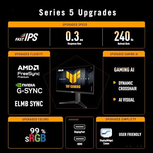 ASUS 24 Inches VG249QML5A FHD 1080p 240Hz Fast-IPS Monitor