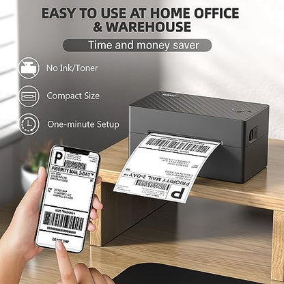 PEDOOLO 4x6 BY-482BT 203 DPI Monochrome Thermal Label Printer