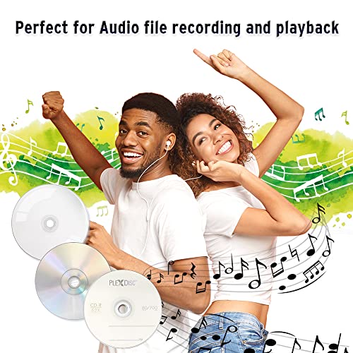 PlexDisc CD-R 700MB 52X 80 Minutes 100 Count Blank Audio and Data Discs