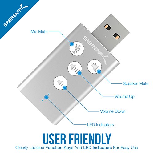 SABRENT AU-DDAS USB 2.0 Stereo Surround Sound Audio Adapter