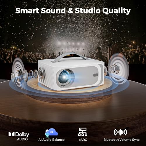 Lisowod 8" x 5" x 9" L61Pro Native 1080P Projector 4K Support LCD