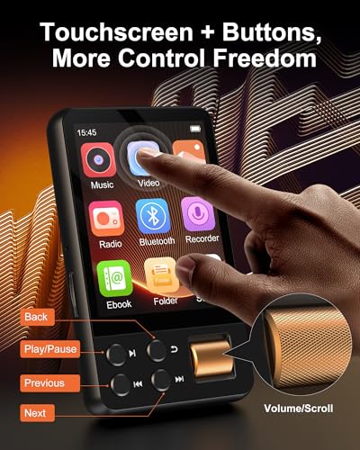 AGXOV 2.4 Inch D28 MP3 Player 128GB Bluetooth