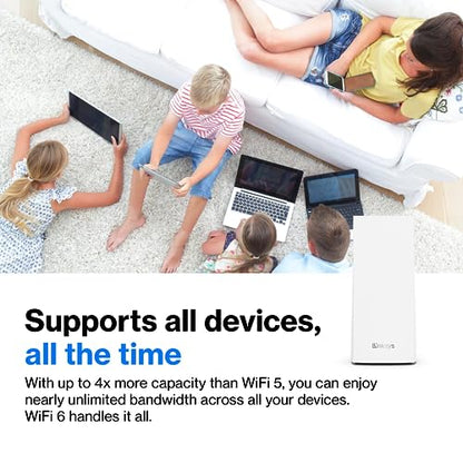 Linksys 3000 Mbps MX20MS2 Wi-Fi 6 Router, Dual-Band, 4000 sq. ft Coverage, 4 x Gigabit Ethernet Ports