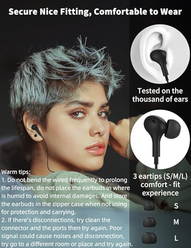 AFGHOA ME541 USB C In-Ear Earbuds with Microphone and Volume Control