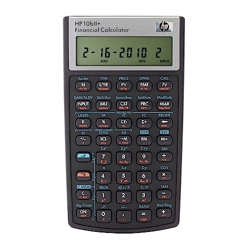 HP 10bII+ Financial Calculator, 2 Inch LCD Display, Battery Powered, Model B17