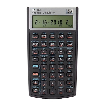 HP 10bII+ Financial Calculator, 2 Inch LCD Display, Battery Powered, Model B17