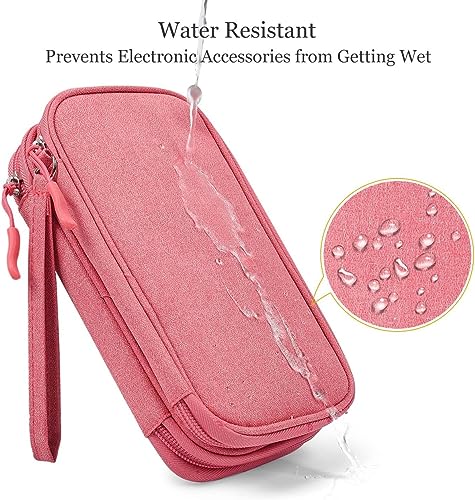 CAOODKDK Large DZ / 1 - Double Layer Canvas Electronic Organizer 1149.5ml 2 Compartments Solid Pink
