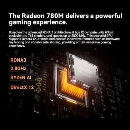 MINISFORUM UM890 Pro Mini PC, AMD Ryzen 9 8945HS (up to 5.2GHz), 32GB DDR5 5600MHz RAM, 1TB PCIe 4.0 SSD, Mini Desktop, Quad Display HDMI/DP1.4/USB-C
