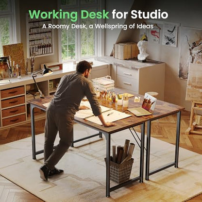 Huuger 55 Inch 55 inch Desk Limited Home Office Study Desk