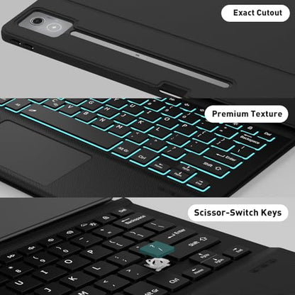 DoohowCase Keyboard Case Touch for Lenovo Idea Tab Pro 12.7-inch 2025, Bluetooth, QWERTY, 84 Keys, Plastic Enclosure