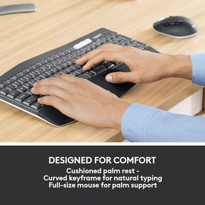 Logitech MK850 Performance Wireless Keyboard and Mouse Combo, Model 920-013269, Graphite, USB & Bluetooth, Ergonomic Design
