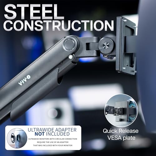 VIVO 49 Inch Heavy Duty Aluminum Ultrawide Monitor Arm, Maximum Load 44 lbs, Black, STAND-V101V
