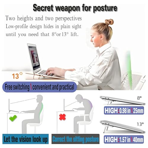 Portable Adjustable Laptop Stand Foldable Design Heat Sink Silver