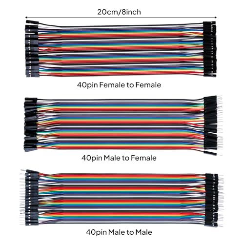 ELEGOO 120pcs Dupont Wire Kit Male to Female, Male to Male, Female to Female Connection Cables