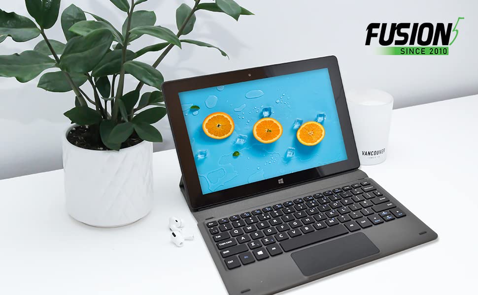 Fusion5 10.1" FWIN232S3DOCKING 80 Keys USB Docking Keyboard - Ambidextrous QWERTY Layout - Black - Compact Design