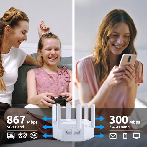 RXYY 1200 Mbps Dual Band WiFi Extender WiFi Repeater