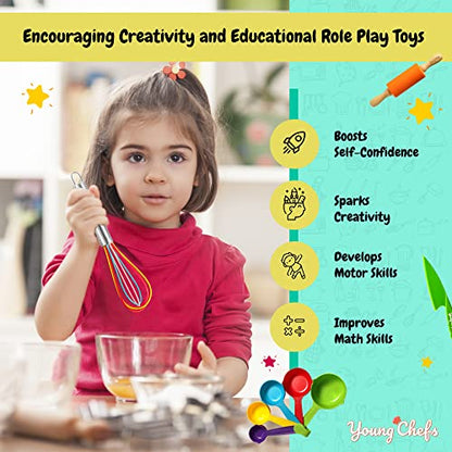 Culinary Couture Child-Size Young Chefs Baking Tool Set 19 Pieces Baking Supplies
