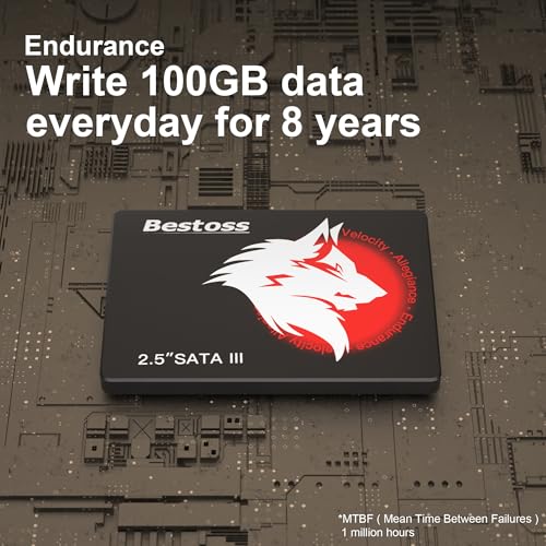 Bestoss 1TB 2.5-Inch Internal SSD SATA III 6Gb/s with 550MB/s Read Speed