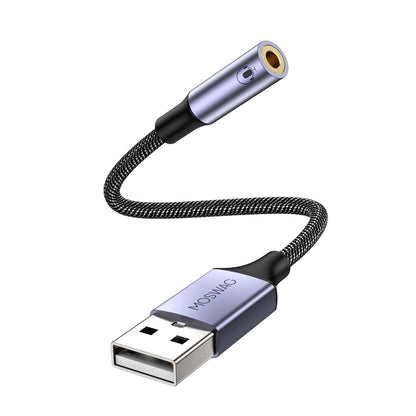 MOSWAG USB Audio Adapter 0.65 Feet 700445322292 Stereo 48kHz Audio Device