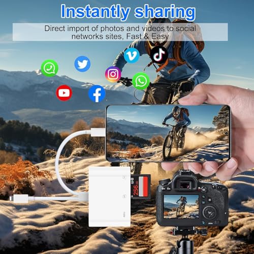 Obcxin SD Card Reader SD/TF/USB C/Lightning Adapter for iPhone, iPad and Type C Devices