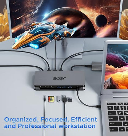 Acer 7.89in USB Docking Station with 110W PD and Triple Monitor Support
