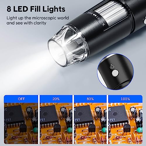 KEEMIKA 4.41" x 1.56" 321-P 1920P HD Digital Microscope Magnification 50x-1600x USB Type C LED