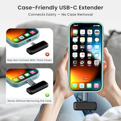 RUXELY USB Type C Extender Adapter 3Pack USB 3.2 Gen 2 100W Power Delivery 40Gbps