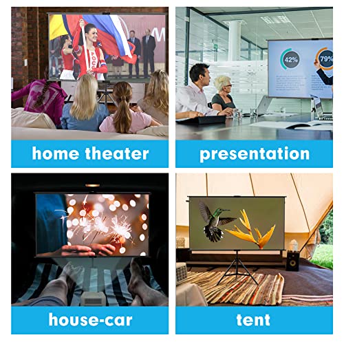 lejiada 60IN Tripod Mount Projection Screen 160 Degree Viewing Angle 2kg PVC Enclosure