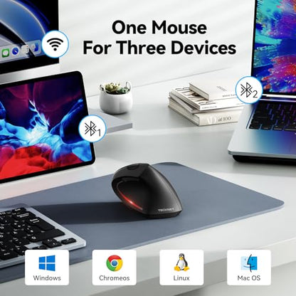 TECKNET Wireless Mouse TK-MS007 4800 DPI Optical 2.4GHz Bluetooth Computer Mouse