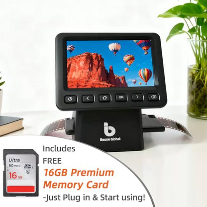 BEONE GLOBAL ClearScan P5 Film Scanner USB 3600 dpi Film/Negative Converter 4.1"D x 5.2"W x 5.3"H Specs