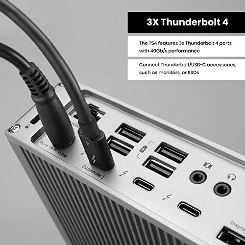CalDigit 18-Port TS4 Thunderbolt 4 Dock, 98W Power Delivery, 3x Thunderbolt 4 Ports, 8x USB (10Gb/s), 2.5GbE Ethernet, Dual 8K Display Support, Space Gray