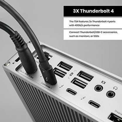 CalDigit 18-Port TS4 Thunderbolt 4 Dock, 98W Power Delivery, 3x Thunderbolt 4 Ports, 8x USB (10Gb/s), 2.5GbE Ethernet, Dual 8K Display Support, Space Gray