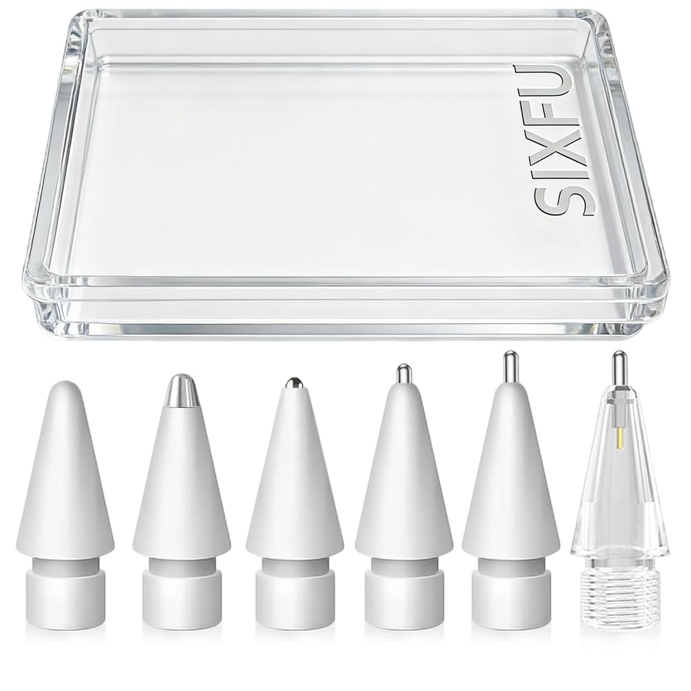 SIXFU 6 Pack Apple Pencil Tips Compatible with 1st, 2nd Generation and USB-C Devices