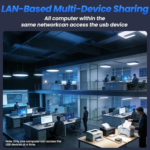 Xiiaozet 3.54 x 2.76 x 0.98 LK301E USB Device Server 3-Port IP Sharing Hub