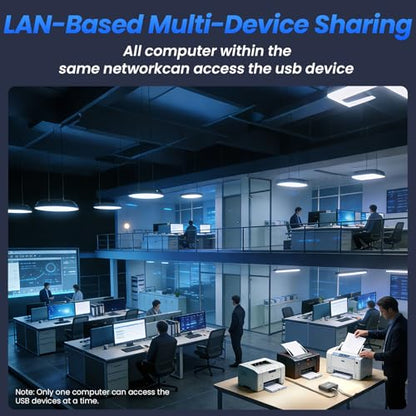 Xiiaozet 3.54 x 2.76 x 0.98 LK301E USB Device Server 3-Port IP Sharing Hub