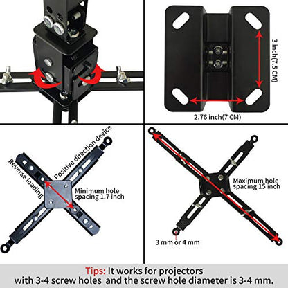 Tonalee Adjustable Projector Mount 4365 - Ceiling/Wall Mount - 2.53 lbs Capacity - Alloy Steel Construction - Waterproof