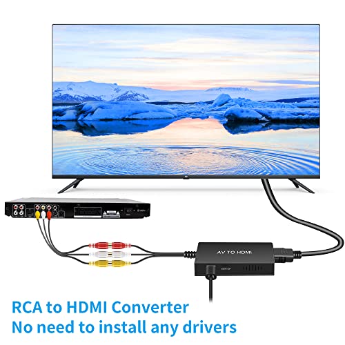 Tengchi 5.91 x 5.91 x 0.71 inches R18 HDMI 1080p RCA Female to HDMI Female Video Converter