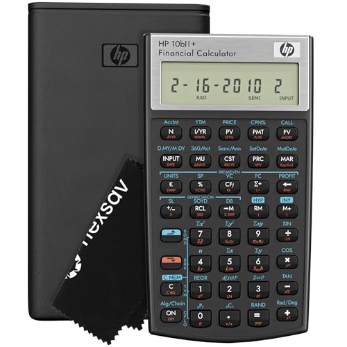 HP 4 Inch Black HP 10bII+ LCD Financial Calculator