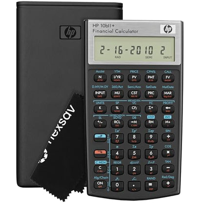 HP 4 Inch Black HP 10bII+ LCD Financial Calculator