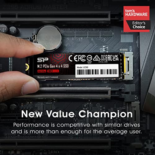 Silicon Power 1TB UD90 NVMe 4.0 Gen4 PCIe M.2 SSD Read/Write Speed 5000/4800 MB/s (SP01KGBP44UD9005)
