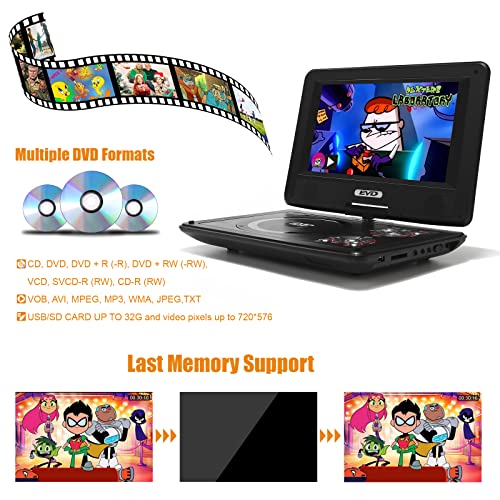 SQQBZZ 9.5 Inch PD-9806 800x480 Portable DVD Player