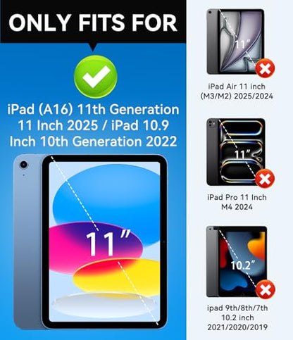 AZZSY 10.9 Inch iPad (A16) 11th Generation 2025 and 10th Generation 2022 Tablet Case, Heavy Duty Polycarbonate and Silicone