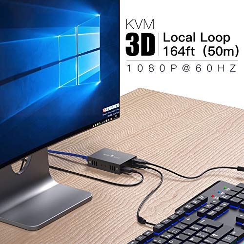 PWAYTEK HDMI KVM USB Extender Model HT240HK 1080p 60Hz Manual 1 Way Push Button