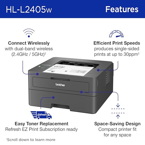 Brother HL-L2405W 1200x1200 DPI Monochrome Laser Printer